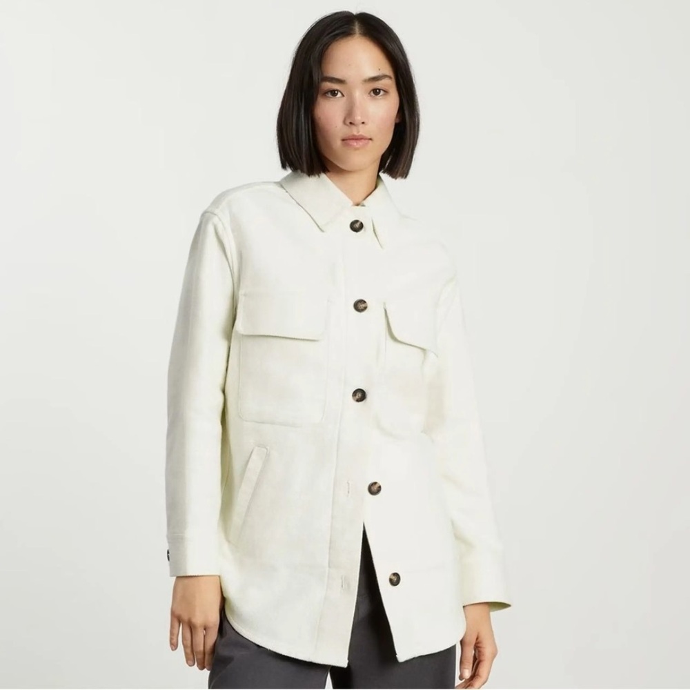 Everlane The Oversized Shirt Jacket Canvas Button Front Pockets Shacket NWT